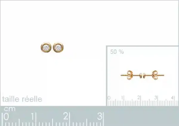 Puces d'oreilles zircon plaqué or Puces d'oreilles zircon plaqué or