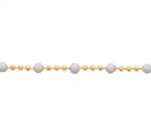bracelet perles de laque blanches plaqué or
