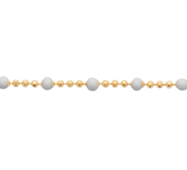 bracelet perles de laque blanches plaqué or