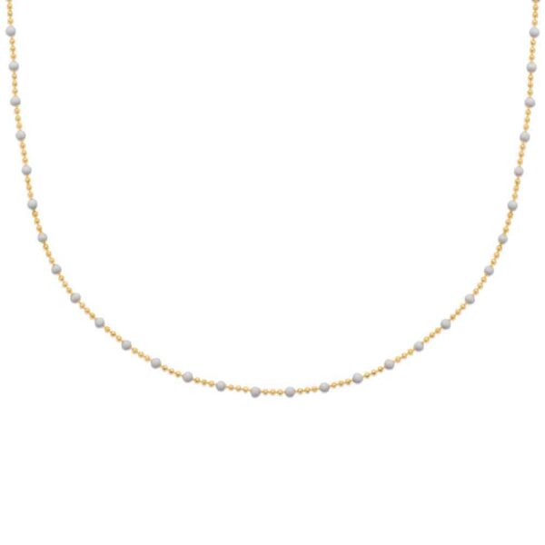 collier perles de laque blanches plaqué or