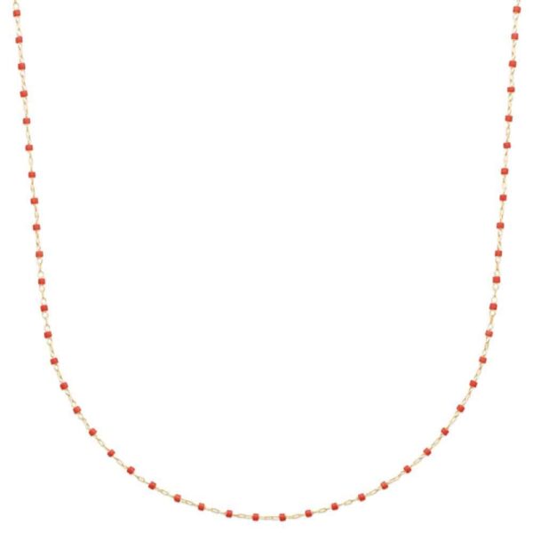 collier perles miyuki rouges plaqué or