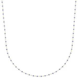 Collier perles miyuki bleues plaqué or