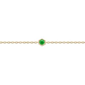 bracelet émeraude verte imitation plaqué or
