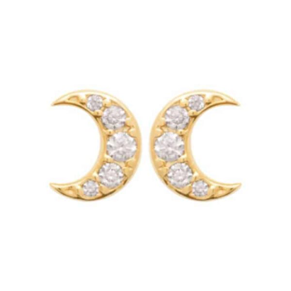 clous d'oreilles lune plaqué or