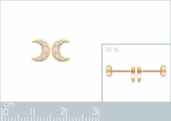 clous d'oreilles lune plaqué or femme