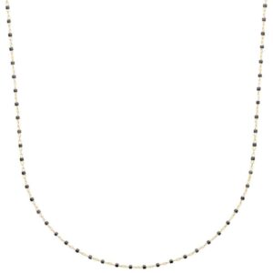 collier perles miyuki noires plaqué or