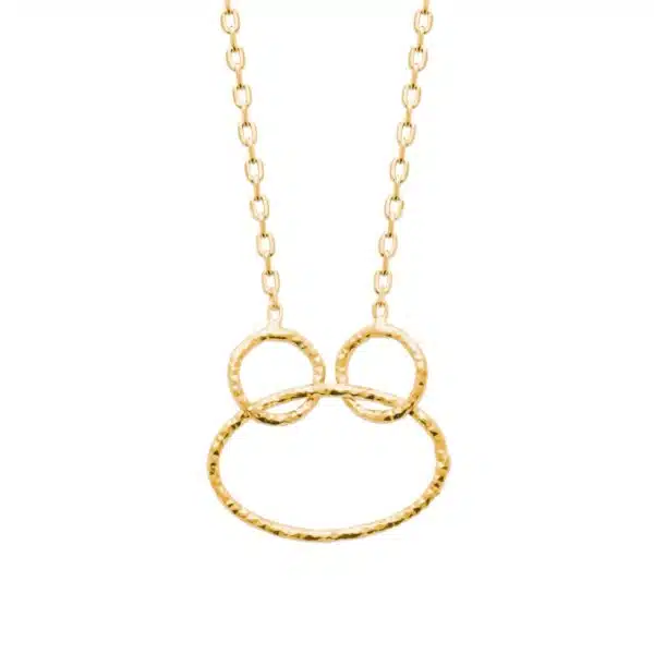 Collier plaqué or anneaux entrelacés