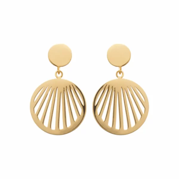 boucles d'oreilles pendantes plaqué or rayons de soleil