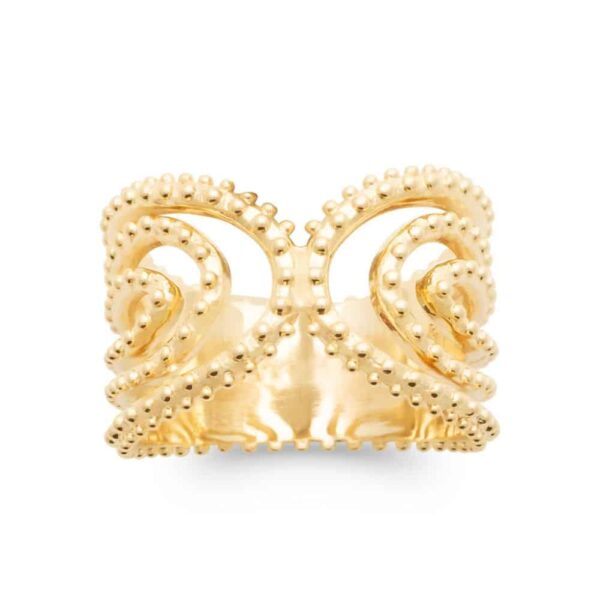 Bague plaqué or perlée Amaury