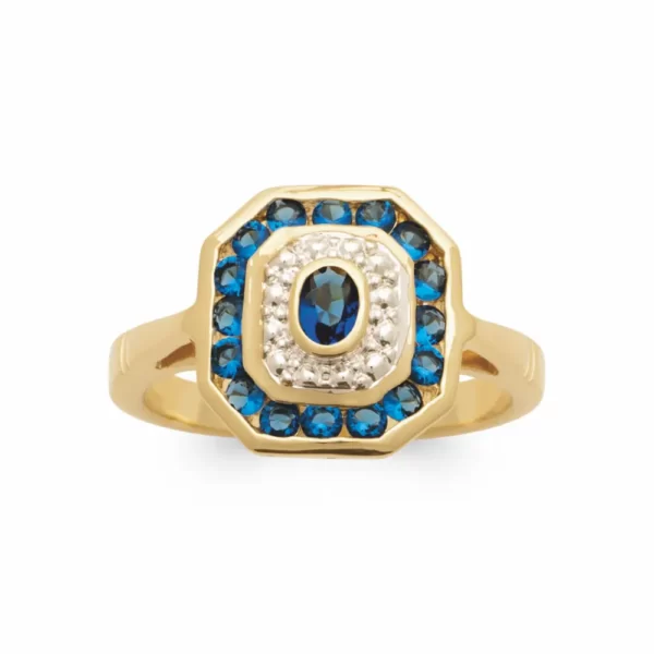 Bague Vintage Plaquée Or - Taille 49, Multicolore, Occasion élégante