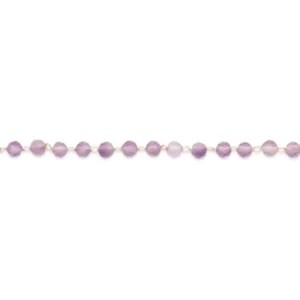 Bracelet plaqué or perles d'améthystes