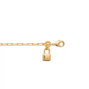 Bracelet cadenas à clé plaqué or