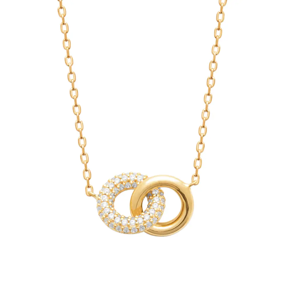 Collier doré double anneau Plaqué or