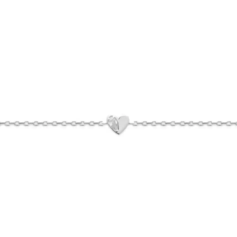 Bracelet cœur argent rhodié Amorina