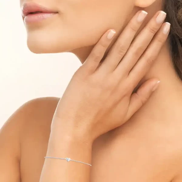 Bracelet cœur argent rhodié Amorina
