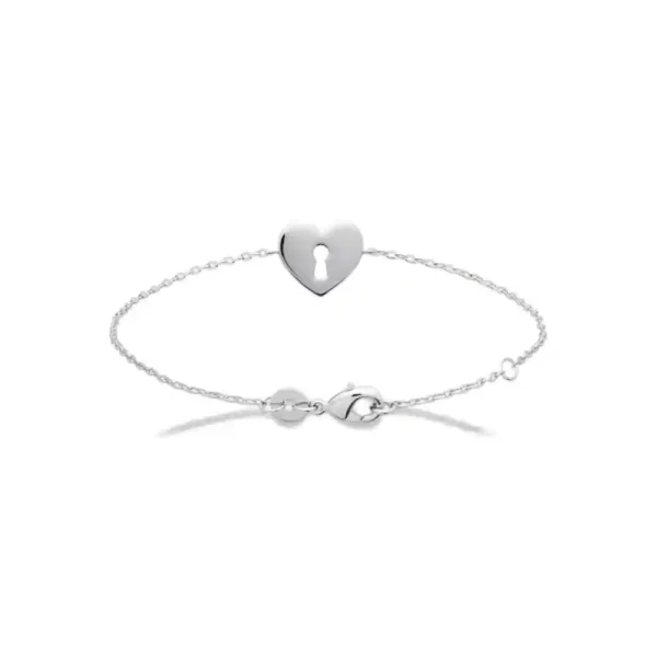 Bracelet cœur serrure argent rhodié