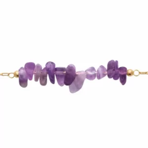 Bracelet plaqué or améthyste violette