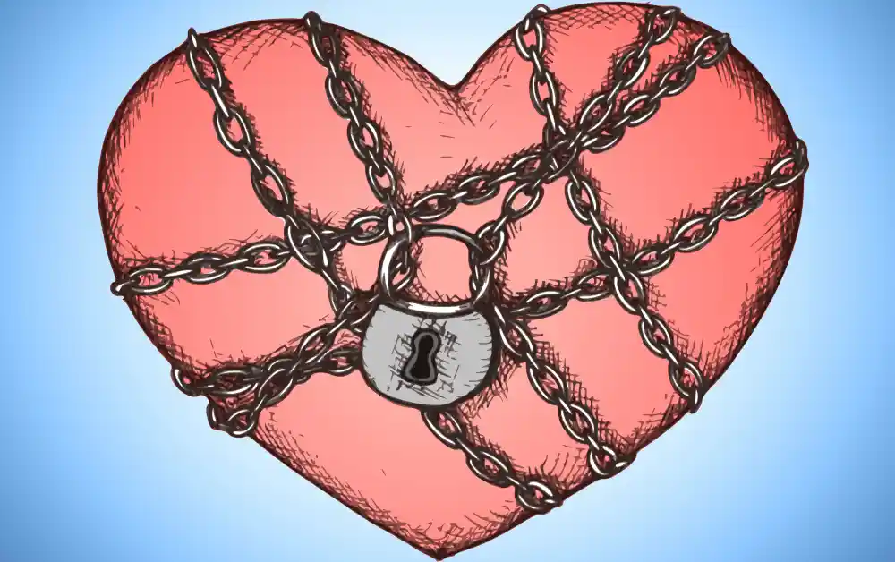 coeur enchaîné avec cadenas