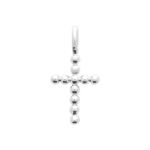Pendentif croix perles argent rhodié
