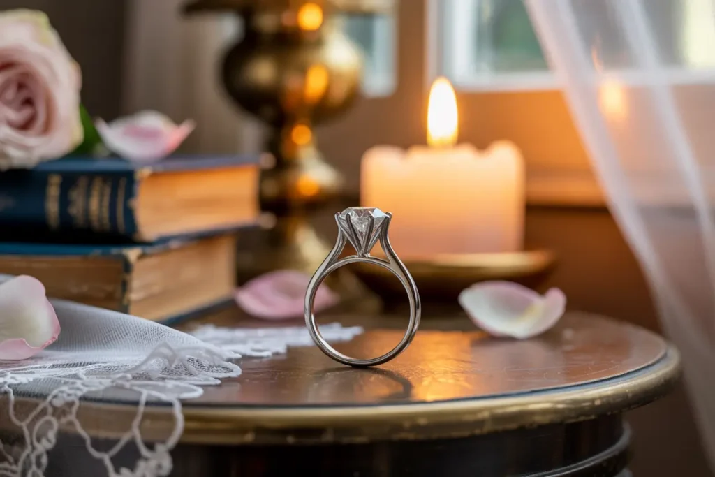bague solitaire romantique