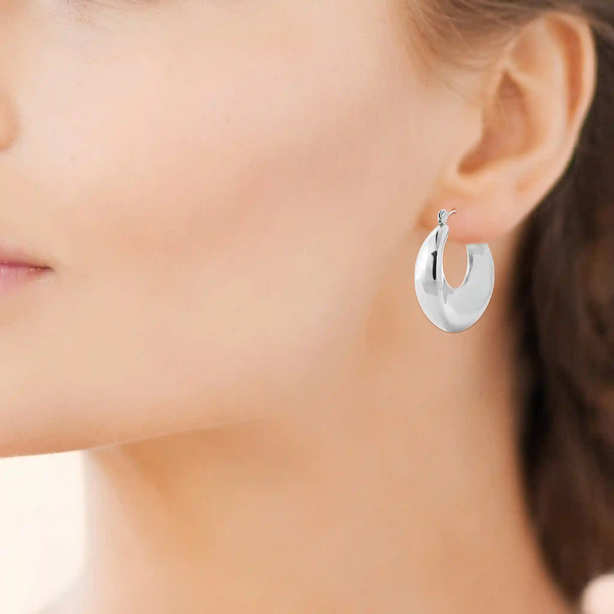 Boucles d'oreilles anneaux trois rangs acier or argent - Budget Beauté