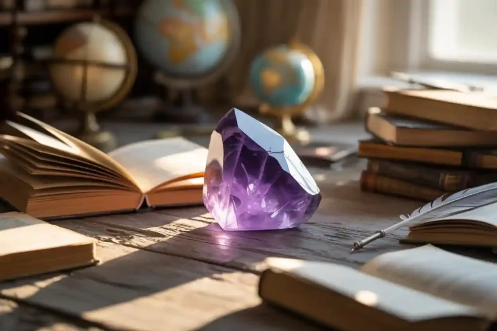 améthyste sur un bureau