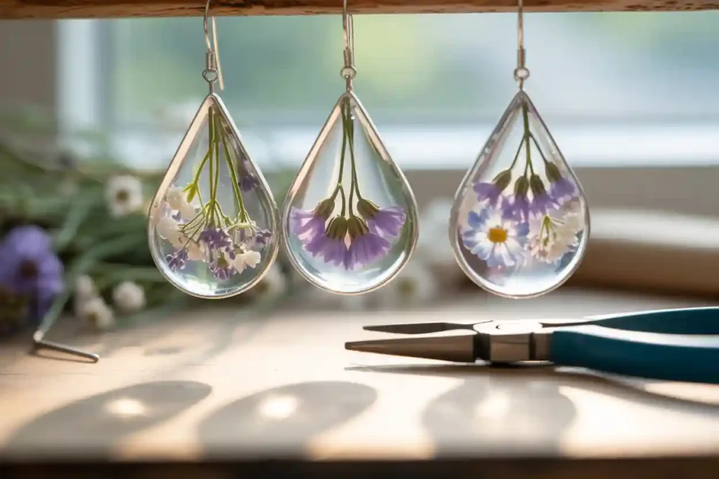 boucles d'oreilles florales