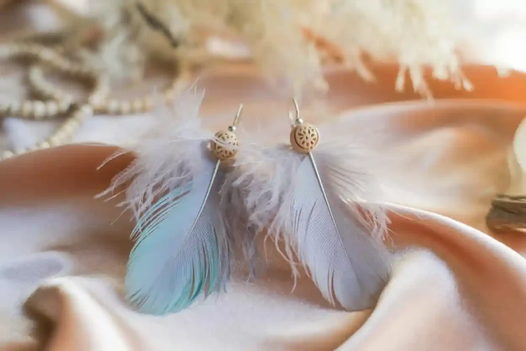 boucles d'oreilles plumes