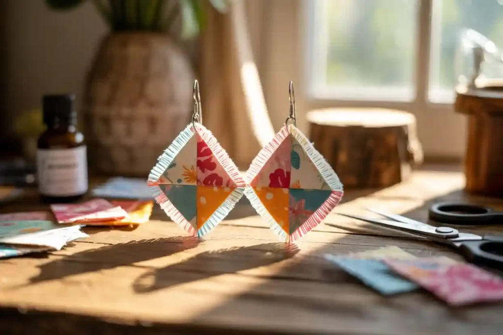 boucles d'oreilles textiles