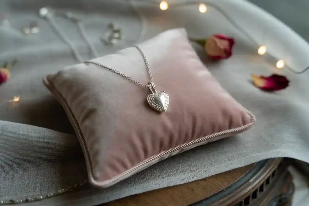 collier avec pendentif coeur en argent