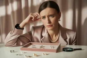 femme qui porte des boucles d'oreilles