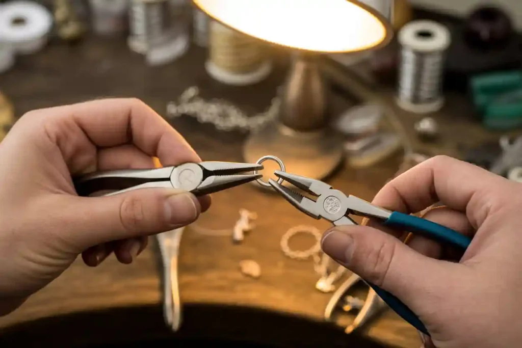 aneau de jonction de boucles d'oreilles teu par deux pices plates