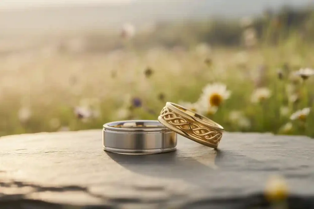 bagues en acier inoxydable et en or