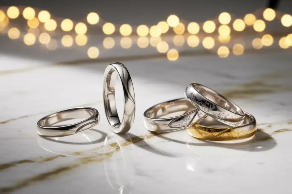 bagues en argent et argent rhodié