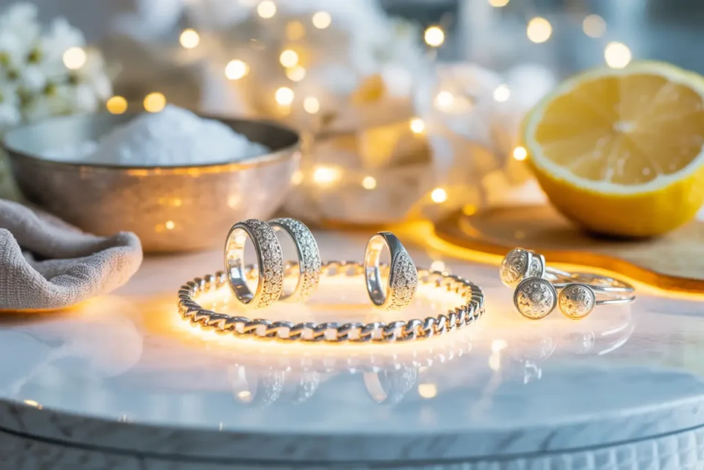 bijoux en argent nettoyés