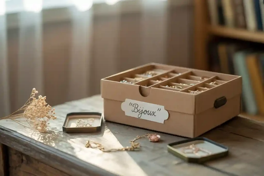 boîte à chaussures DIY pour ranger boucles d'oreilles et bijoux