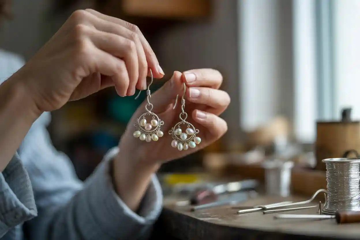 boucles d'oreilles pendantes DIY
