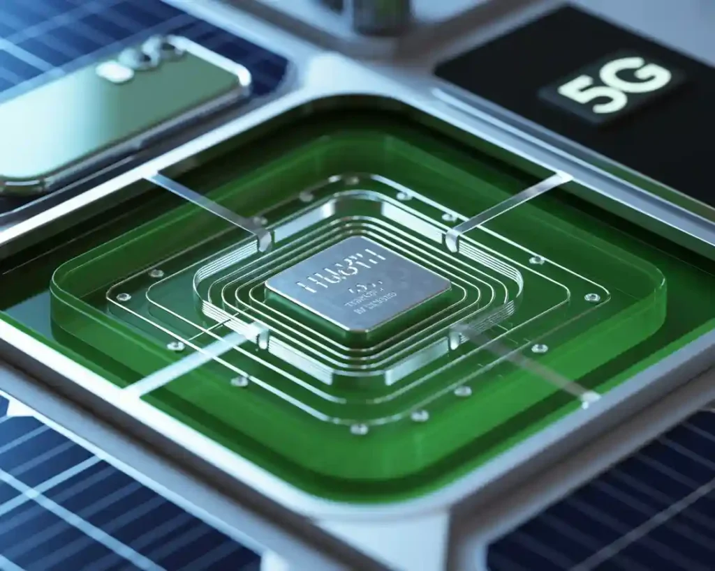 circuits argentés sur carte 5G