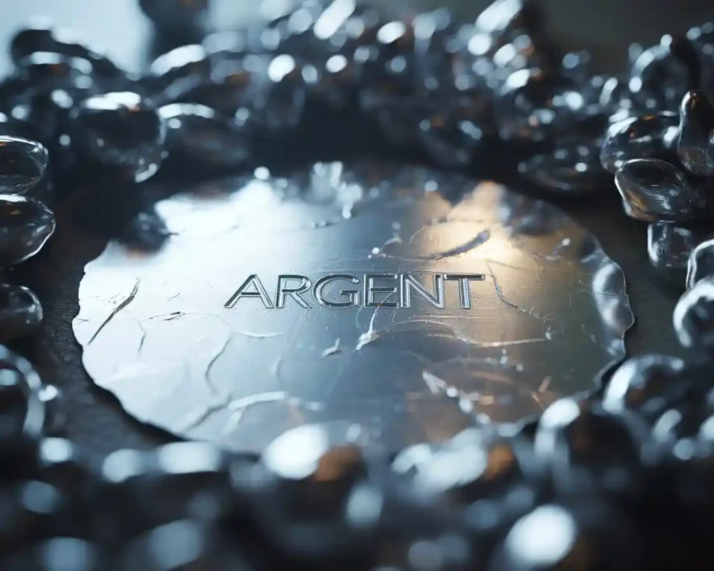 feuille ronde d'argent
