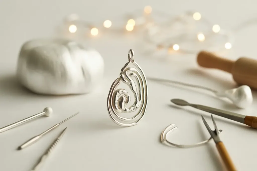 pendentif en argent artisanal