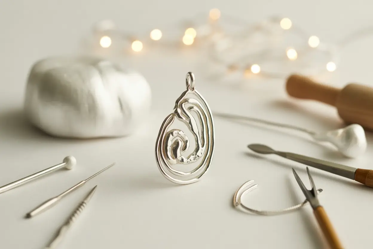 pendentif en argent artisanal