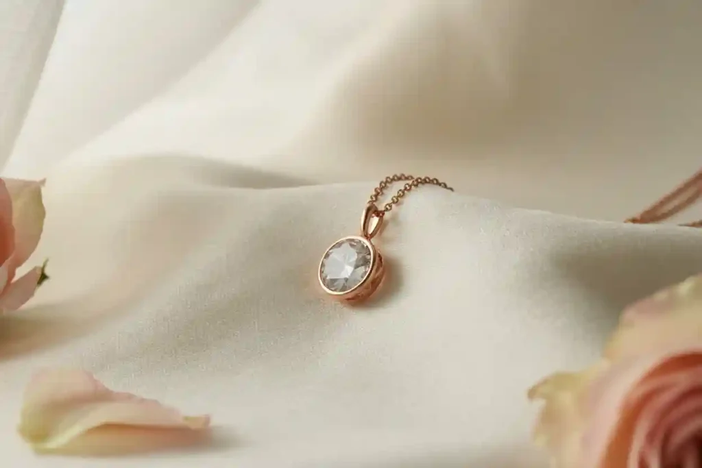 pendentif en plaqué or avec cristal