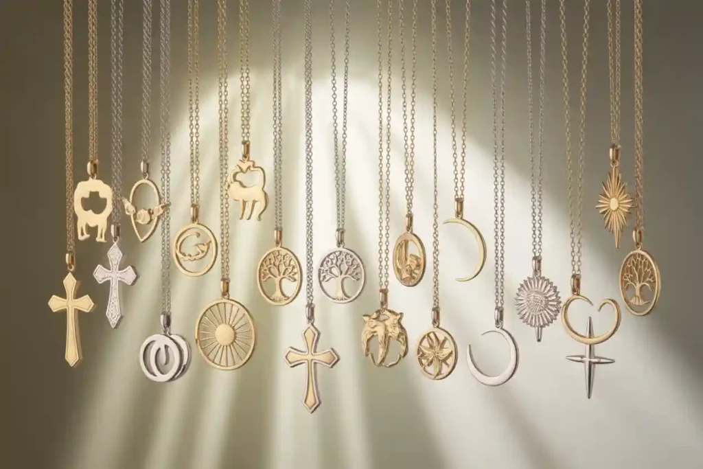 pendentifs dans différentes matières, styles et formes