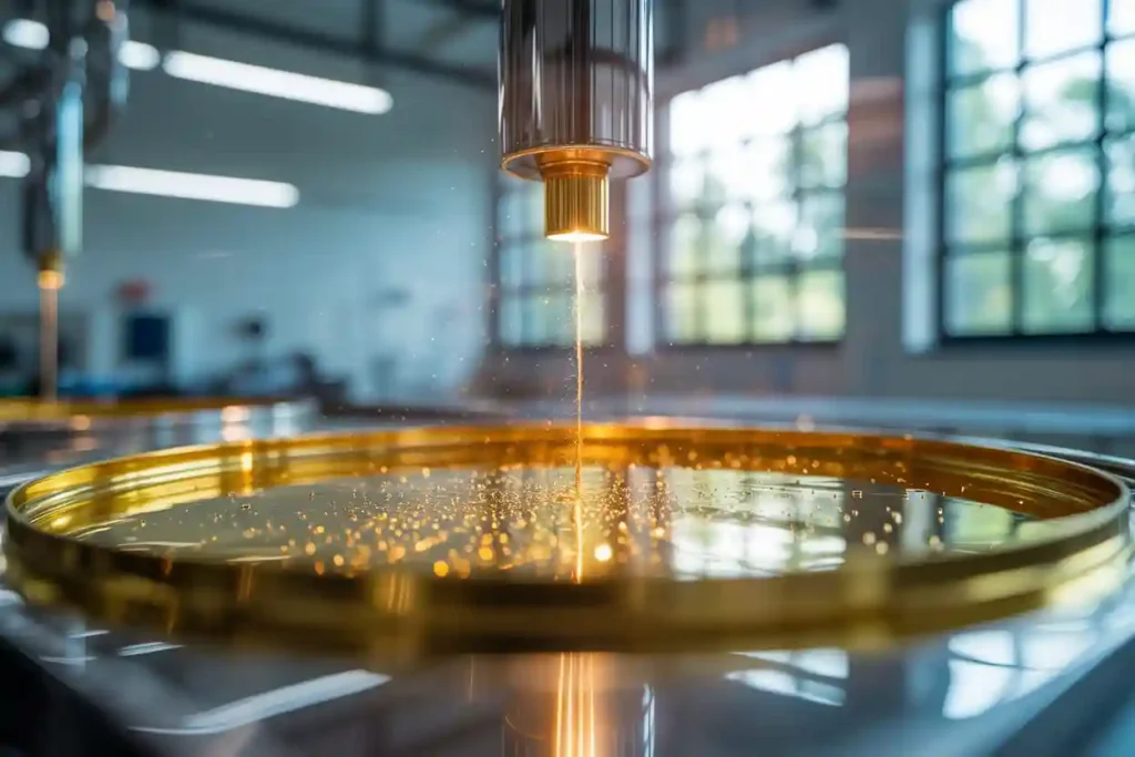 processus électrochimique pour dorer l'acier inoxydable