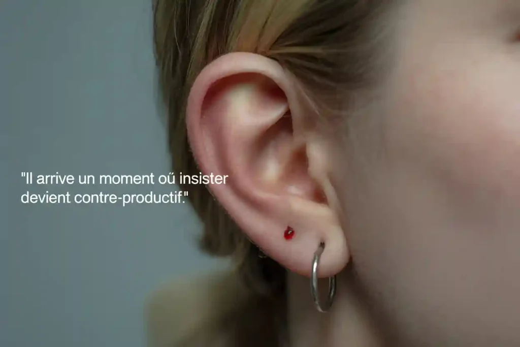 rougeur et infection au trou d'oreille
