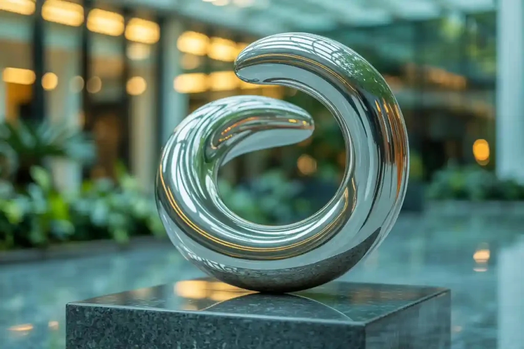 sculpture en acier inoxydable