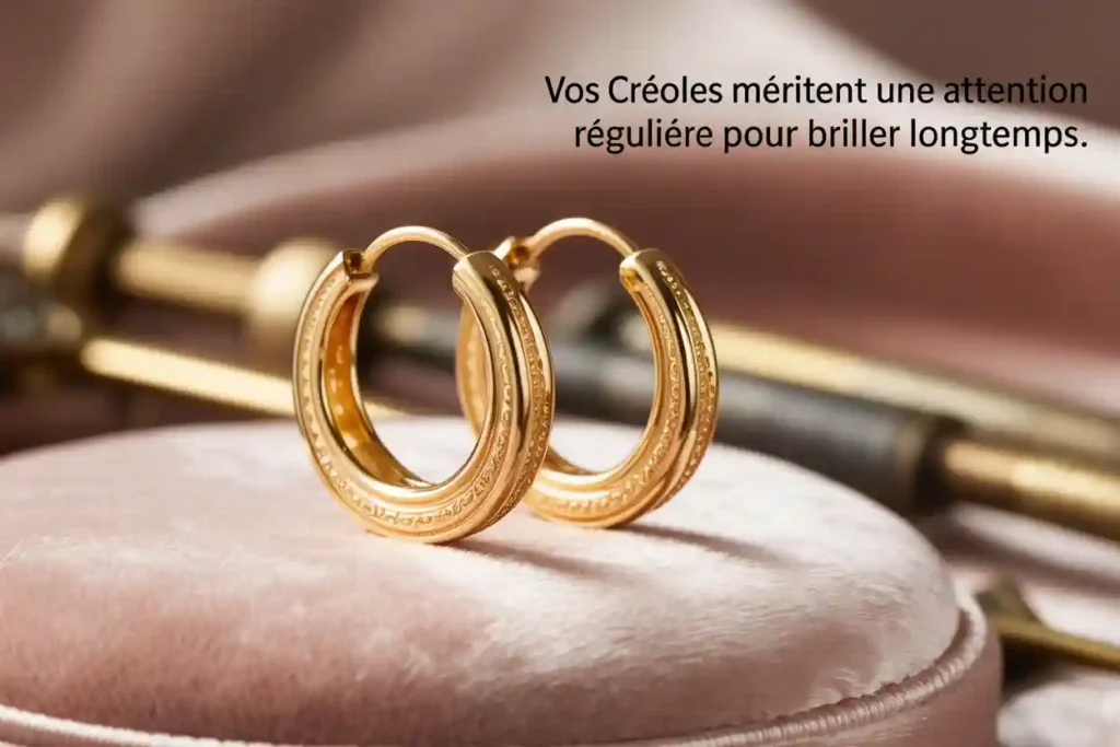superbes boucles d'oreilles créoles en or