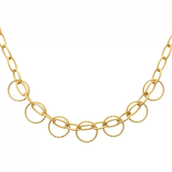 Collier maillons ovales et ronds torsadés acier inoxydable doré Collier maillons ovales et ronds torsadés acier inoxydable doré