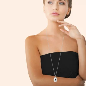 Collier sautoir bola acier inoxydable argenté
