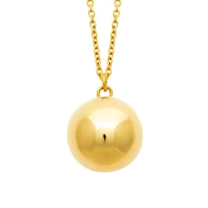 Collier sautoir bola acier inoxydable doré